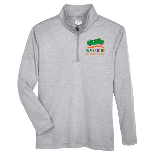 Team 365 - Youth Zone Sonic Heather Performance Quarter-Zip Pullover - Printed Logos Thumbnail