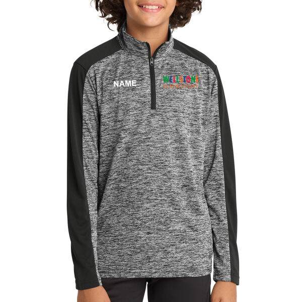 Sport-Tek - Youth PosiCharge Electric Heather Colorblock 1/4-Zip Pullover - Printed Logos **Add Name for $5! ** Thumbnail