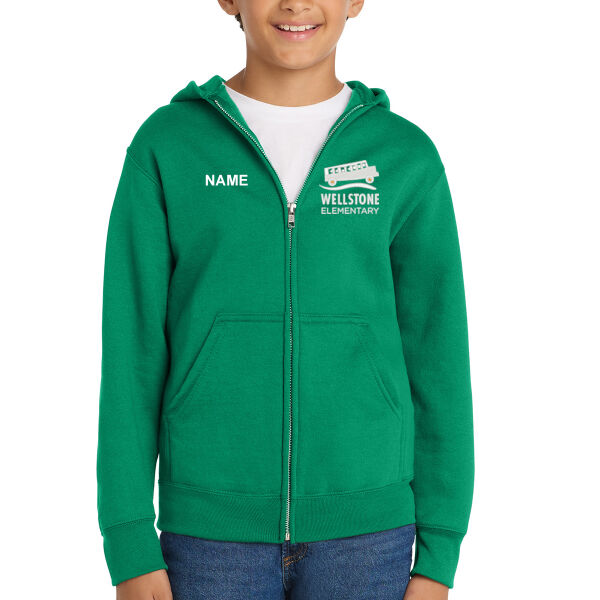 Port & Co - Youth Core Fleece Full-Zip Hooded Sweatshirt - Embroidered Logo **Add Name for $5! ** Thumbnail