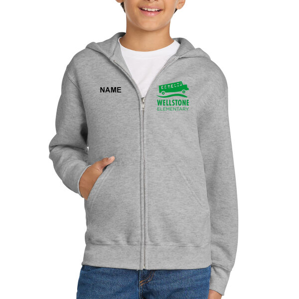 Port & Co - Youth Core Fleece Full-Zip Hooded Sweatshirt - Embroidered Logo **Add Name for $5! ** Thumbnail