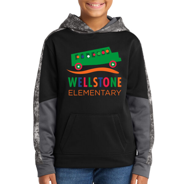 Sport-Tek - Youth Sport-Wick Mineral Freeze Fleece Colorblock Hooded Pullover - Printed Logo Thumbnail