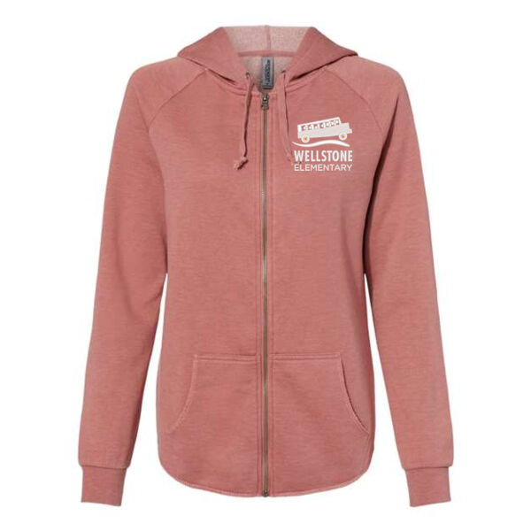 Independent Trading Co. - Women's California Wave Wash Full-Zip Hooded Sweatshirt - Embroidered Logo Thumbnail