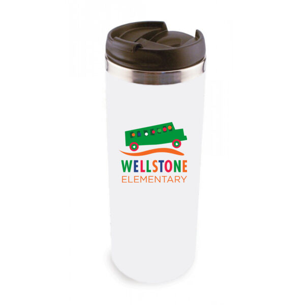 14oz Stainless Steel Tumbler w/ Lid - Sublimated Logo Thumbnail