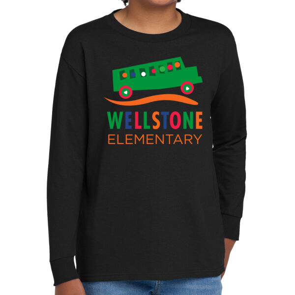 Gildan® Youth Heavy Cotton™ 100% Cotton Long Sleeve T-Shirt - Printed Logo Thumbnail